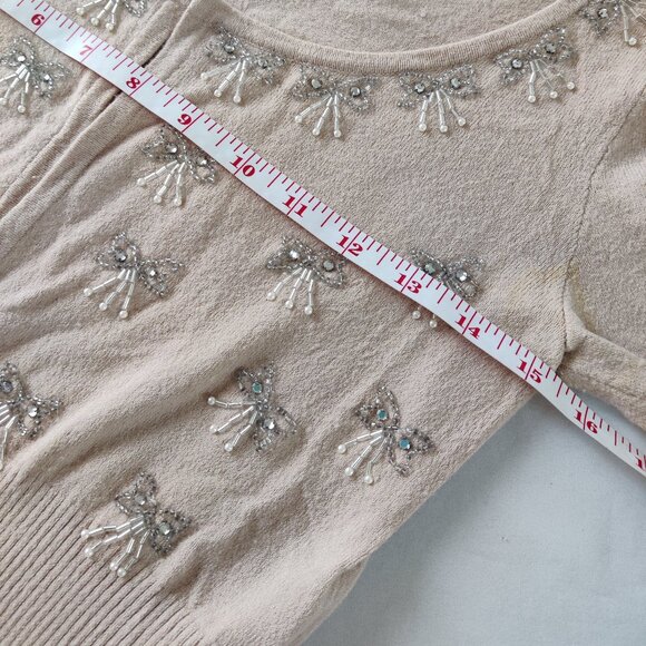 Express SZ-S Allover Butterfly Embellishment Sweater Cardigan - Picture 10 of 13